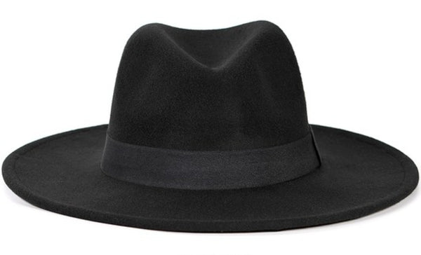 "THE SHADE"- Lined Brim Fedora - BLACK OUT