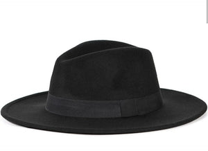 "THE SHADE"- Lined Brim Fedora - BLACK OUT