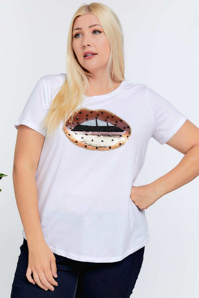 "Starkissed" Sequin Lip Tee